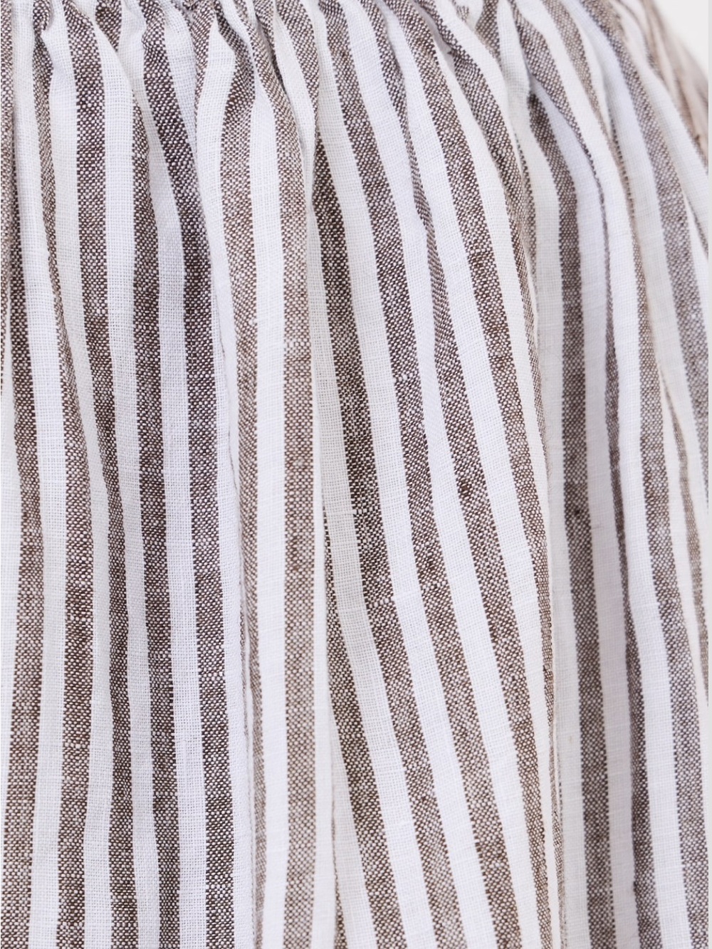 Alex Mill Striped White and Brown Gathered Midi Skirt - Picture 5 of 6